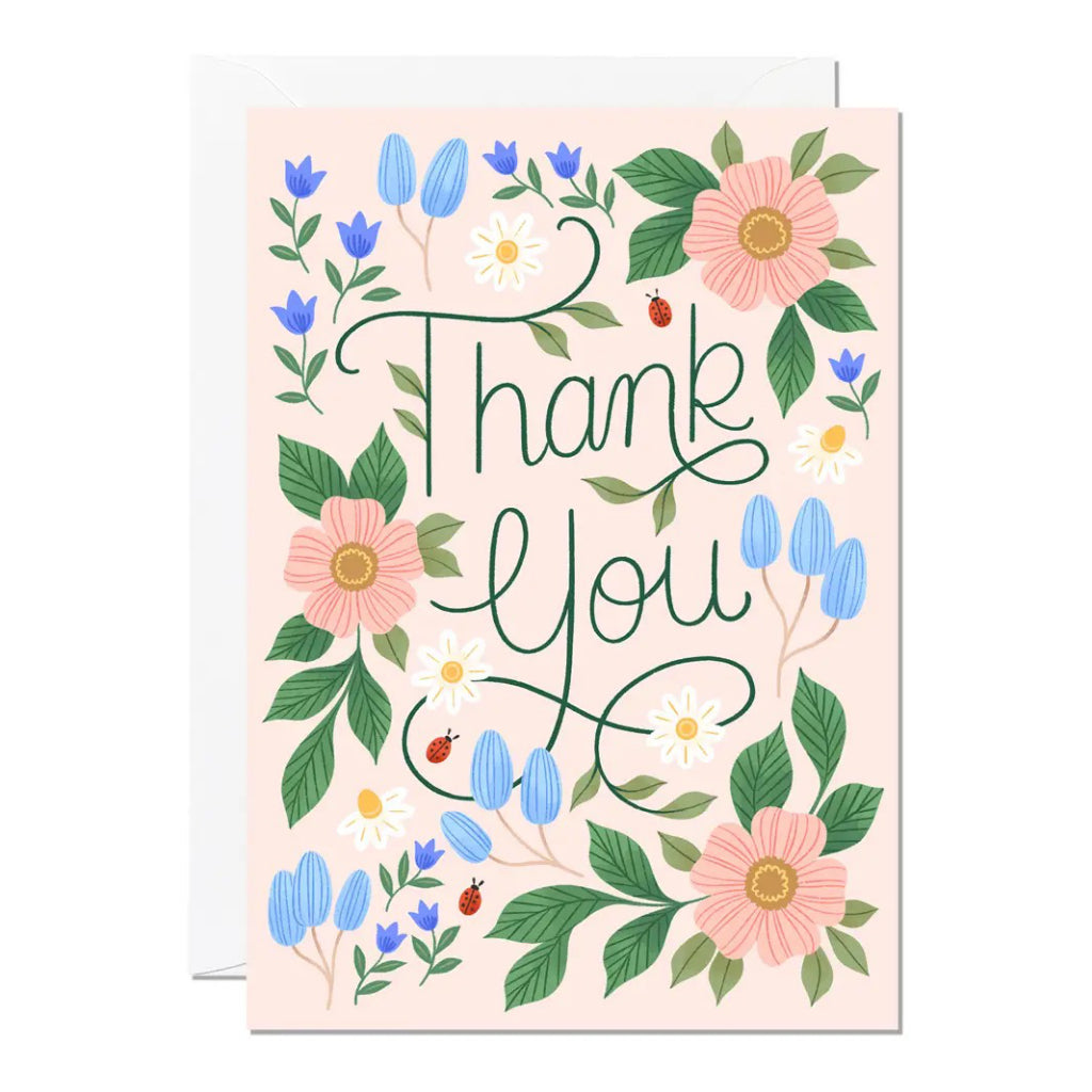 Pretty Floral Thank You Card.