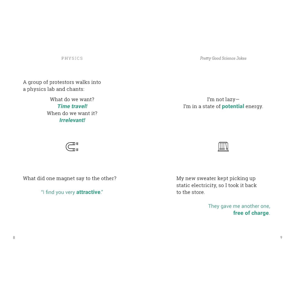 Pretty Good Science Jokes - sample spread 3.