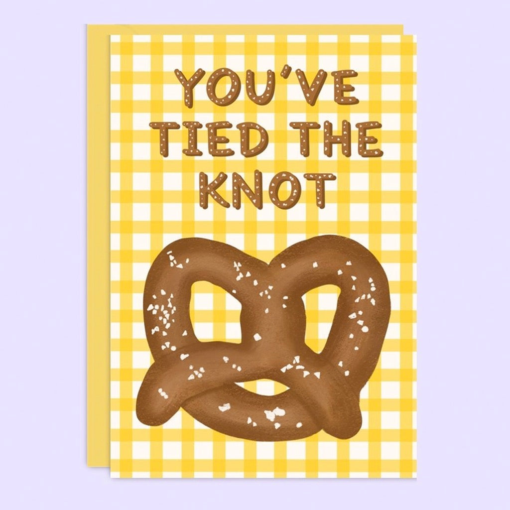 Pretzel Tied The Knot Wedding Card.