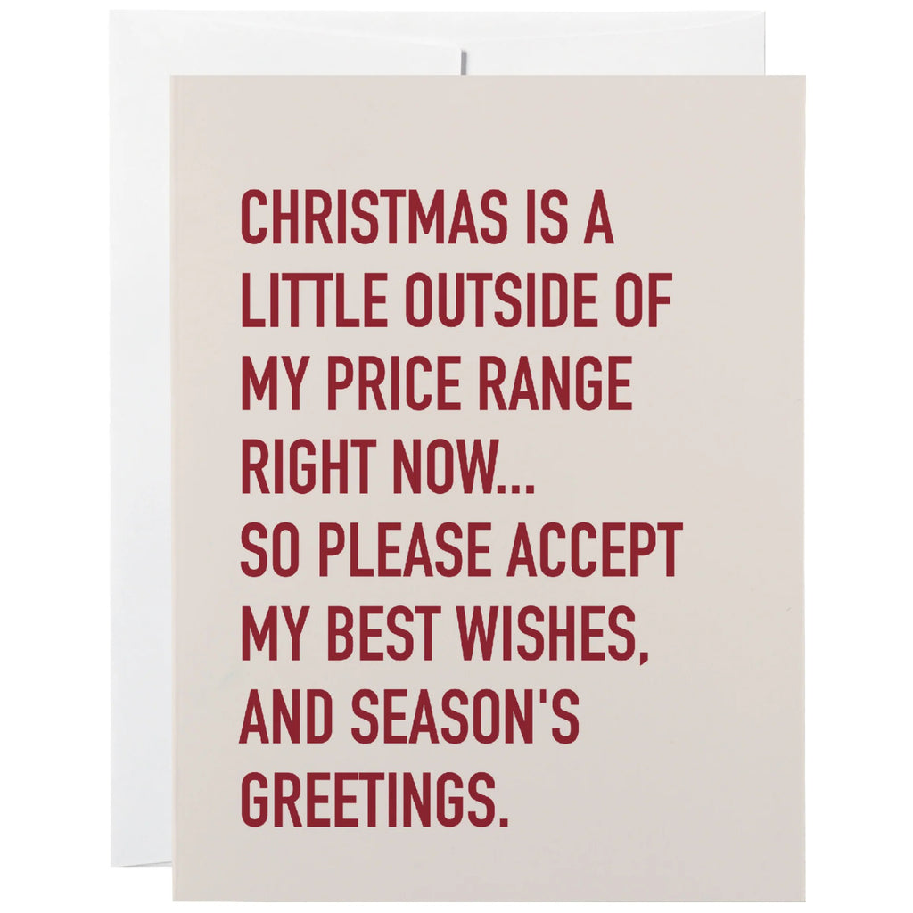 Price Range Christmas Card.