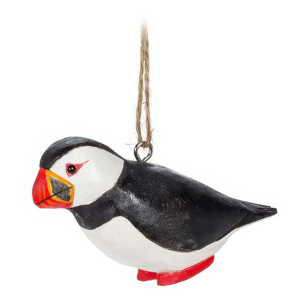 Puffin Carved Ornament.
