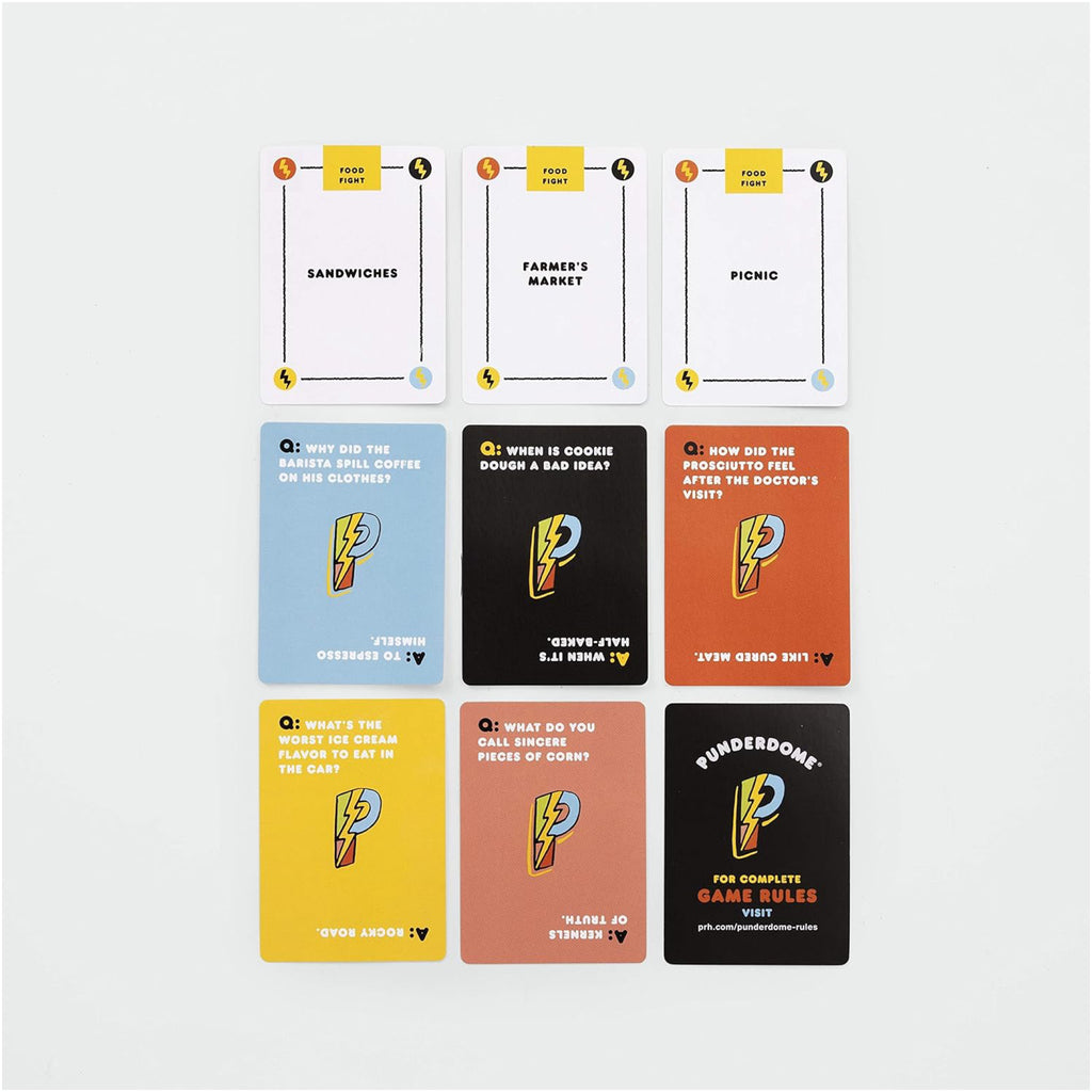 Punderdome Food Fight Expansion Pack - sample cards.