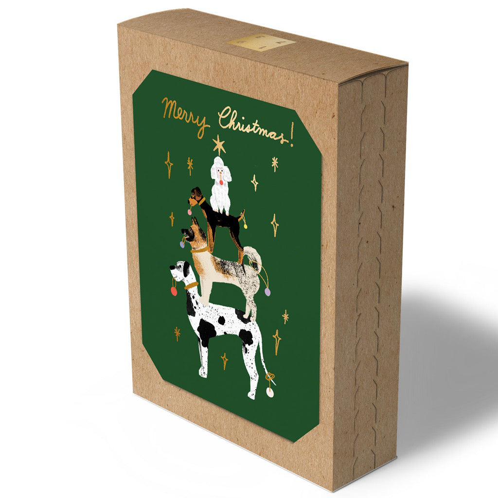 Pup Tree Boxed Christmas Cards packaging.