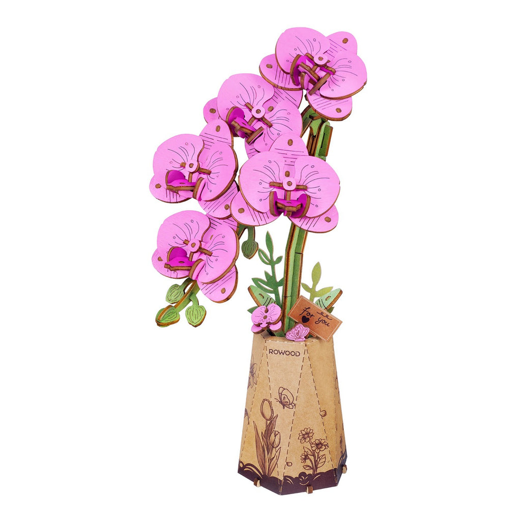 Purple Moth Orchid 3D Wooden Flower Puzzle.