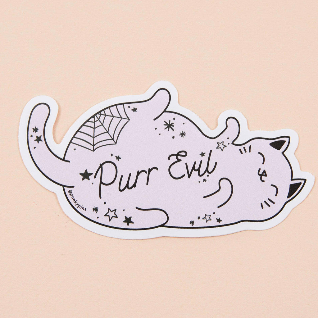 Purr Evil Cat Vinyl Sticker.