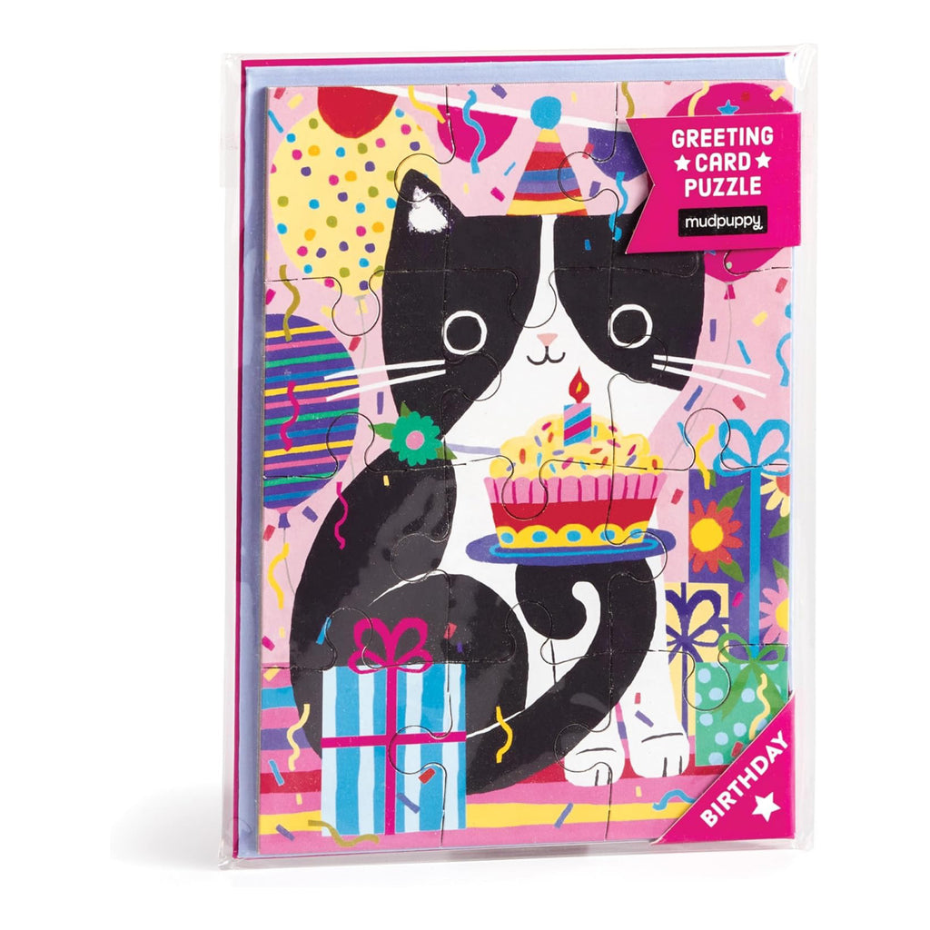 Purr-fect Cat Birthday Greeting Card Puzzle contents.