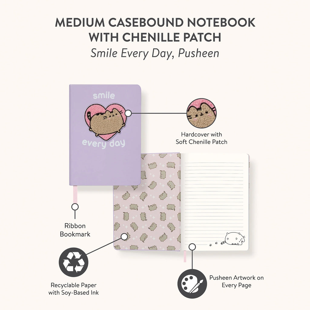 Pusheen Smile Every Day Patch Notebook features.