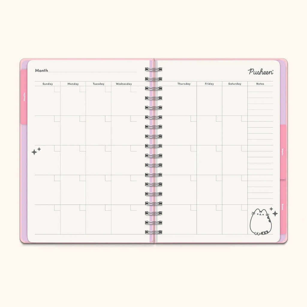 Pusheen Sparkles Undated Tri-Tab Planner spread 2.