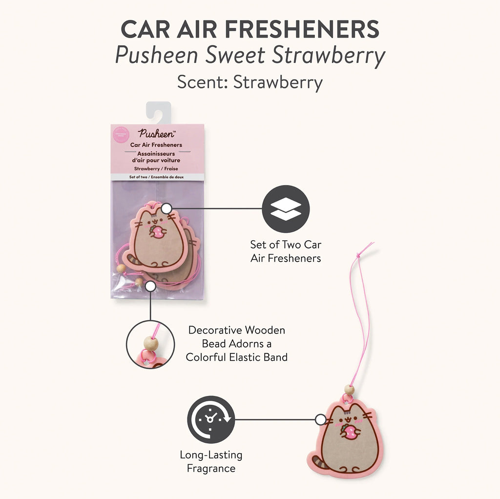 Pusheen Sweet Strawberry Car Air Freshener features.
