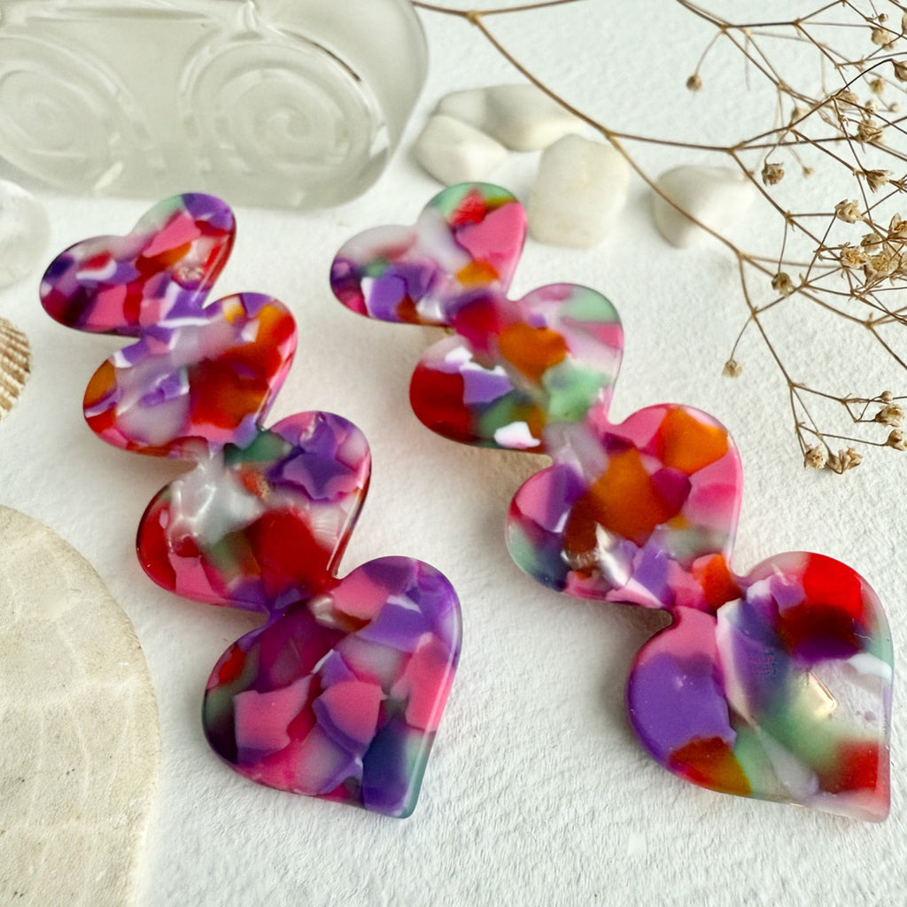 Quadruple Heart Duckbill Hair Clip Burano.