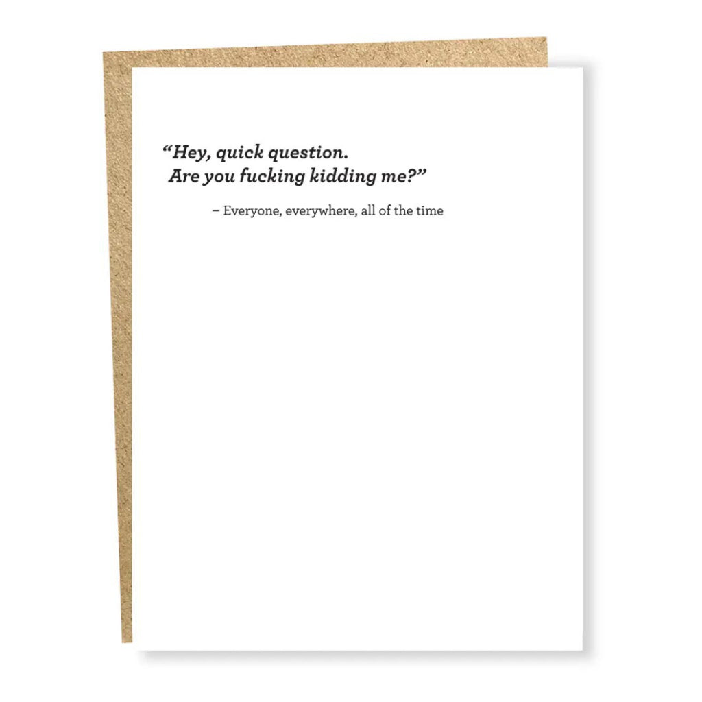 Quick Question Card.