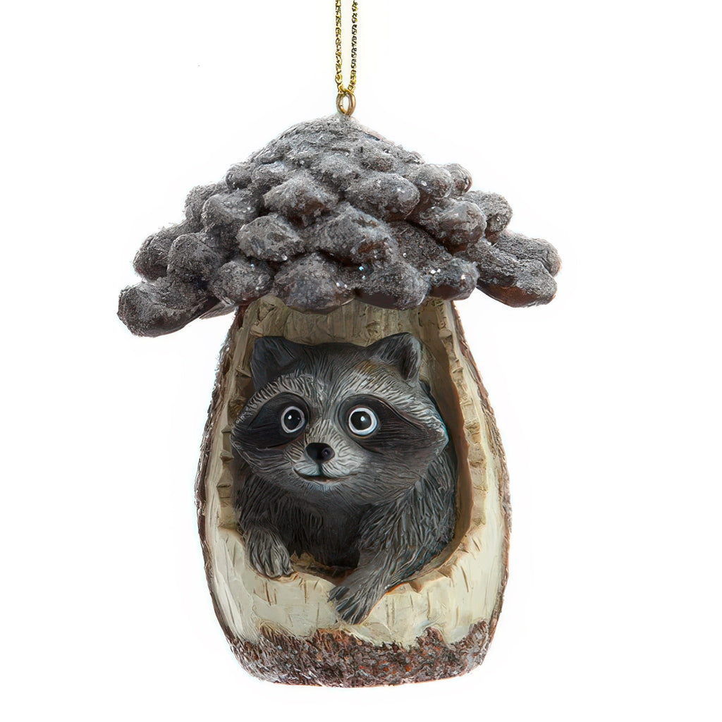 Raccoon In Pinecone Ornament.