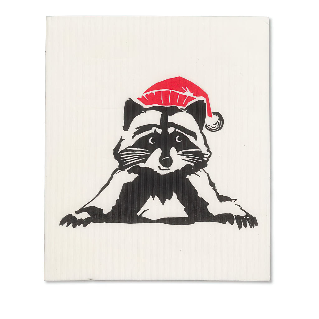Raccoon with Hat Swedish Dishcloth.