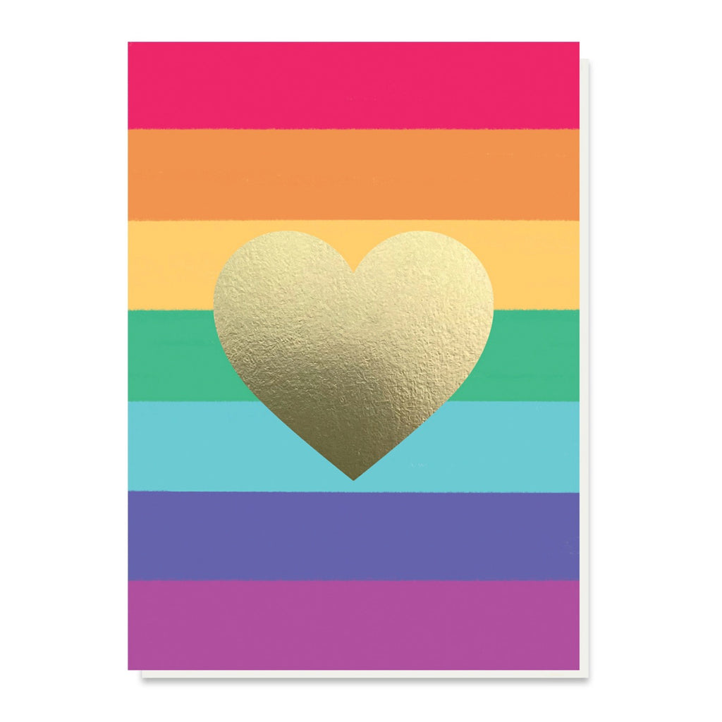 Rainbow Heart Foiled Love Card.
