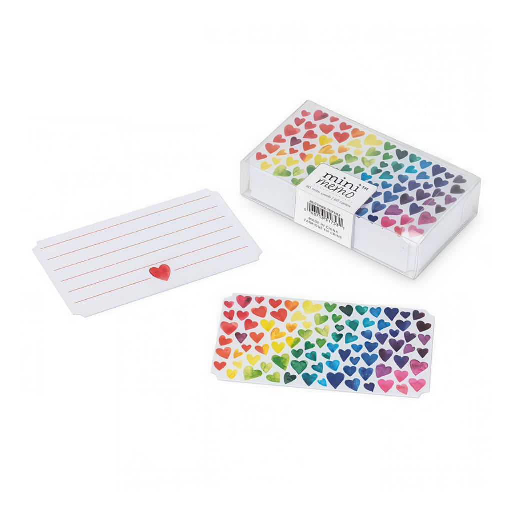 Rainbow Hearts Mini Note Cards.