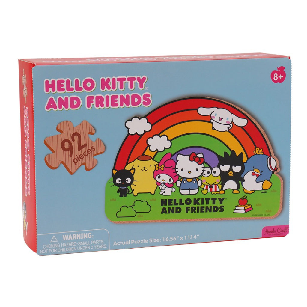 Rainbow Hello Kitty And Friends Wooden Jigsaw Puzzle packaging.