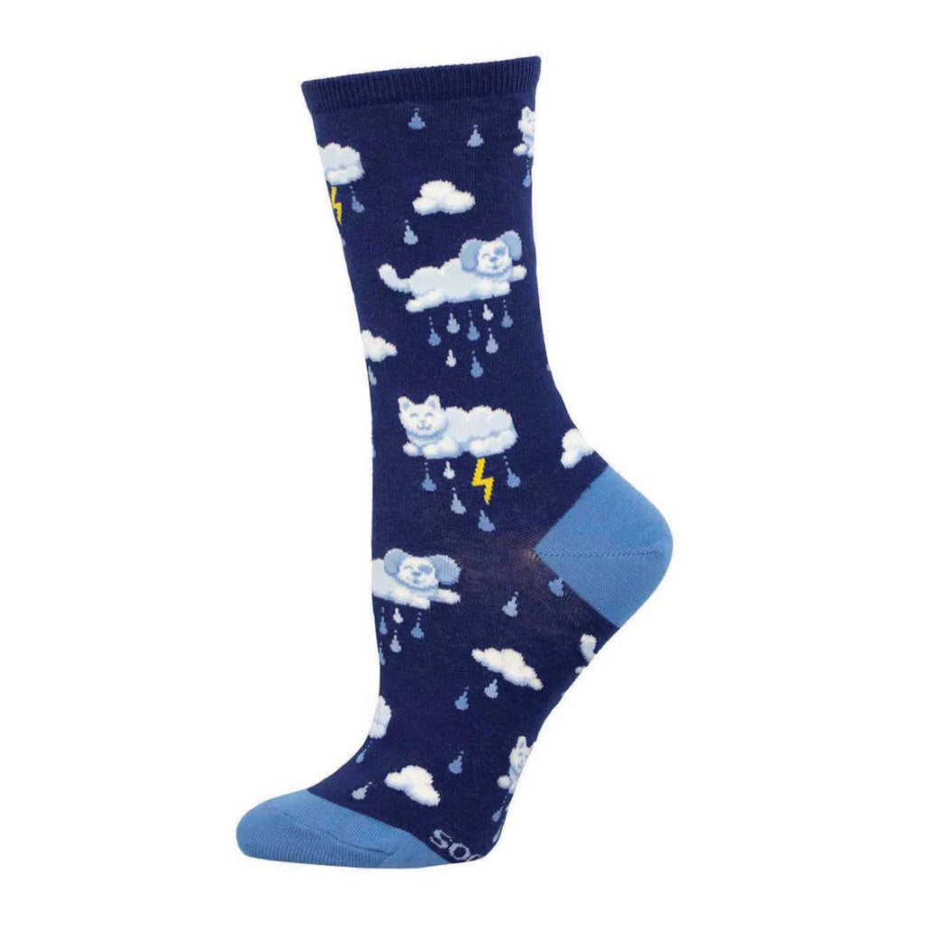 Raining Cats and Dogs Socks Navy.