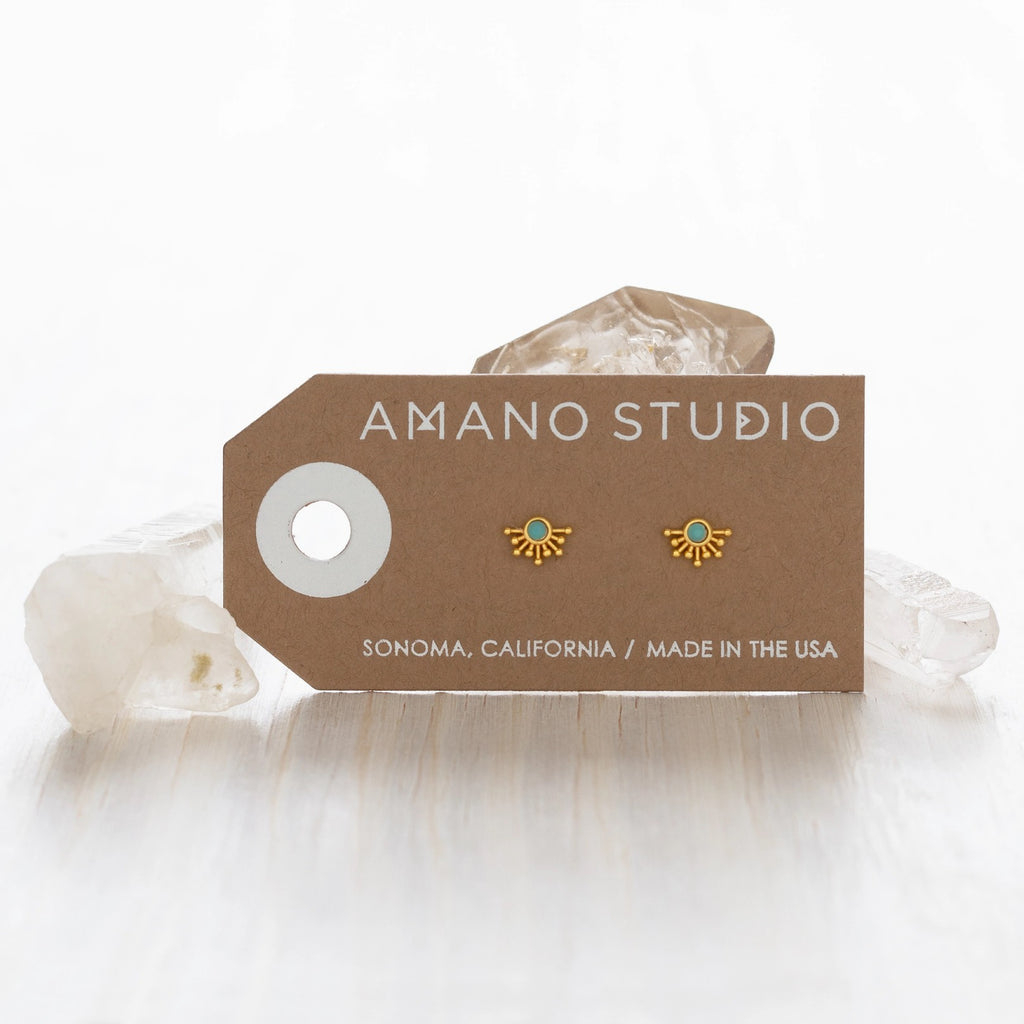 Rays of Light Turquoise Stud Earrings packaging.