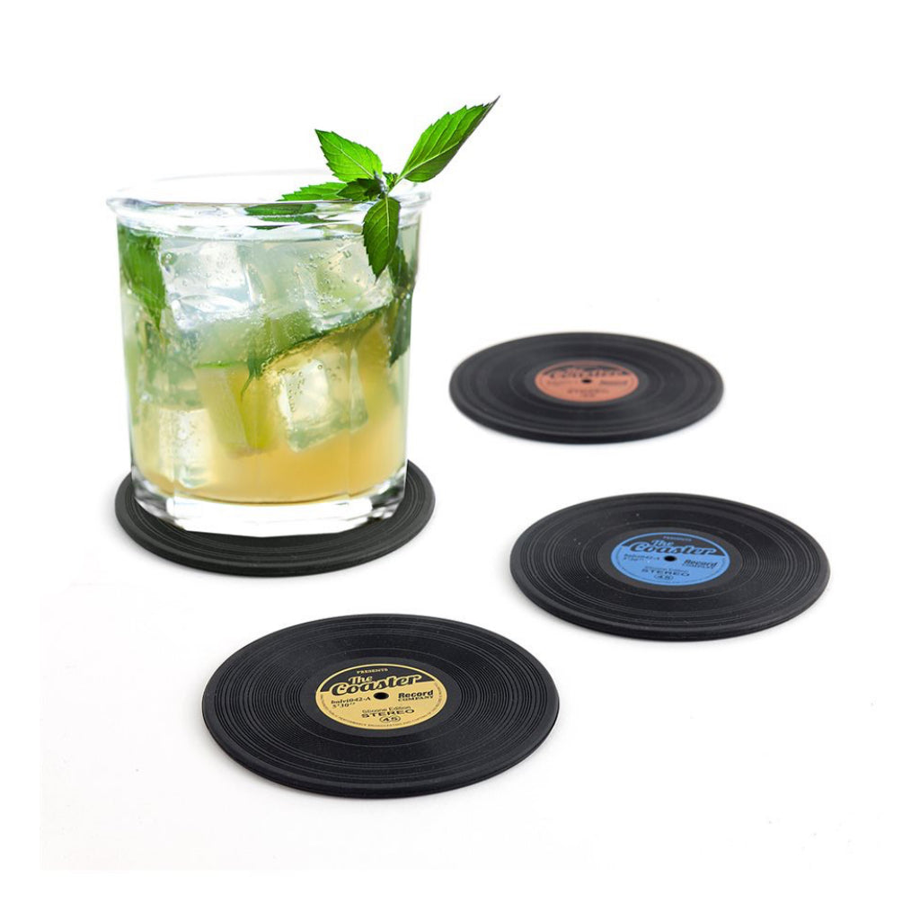 Record Coasters being used.