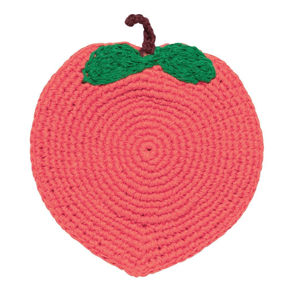 Red Fruit Crochet Coaster.