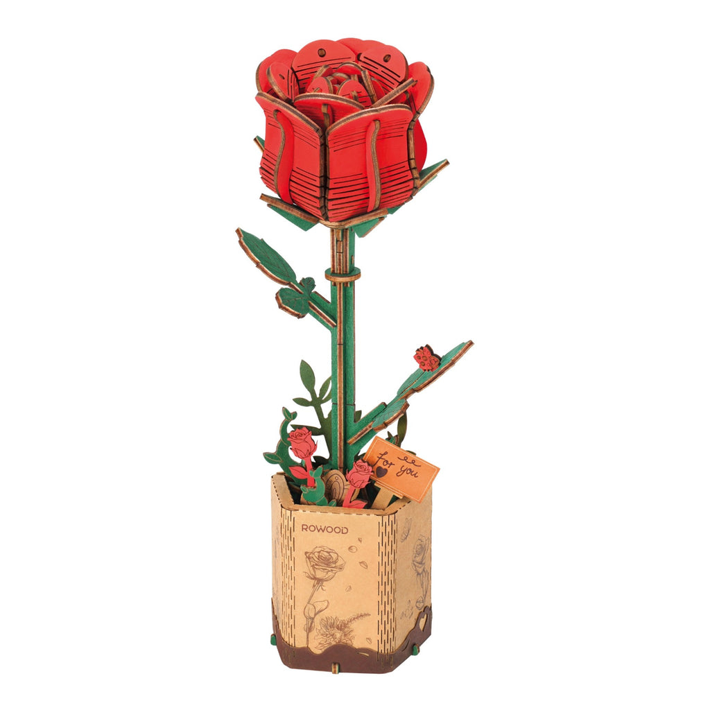 Red Rose 3D Wooden Flower Puzzle.