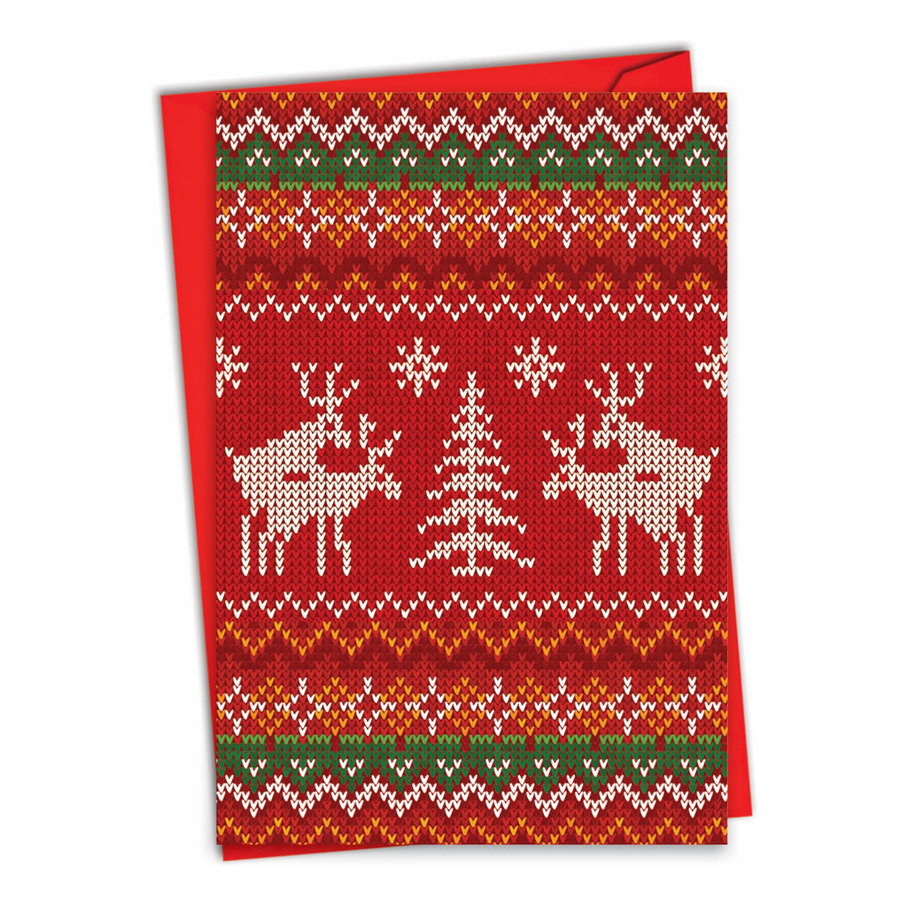 Reindeer Games Cross Stitch Christmas Card.