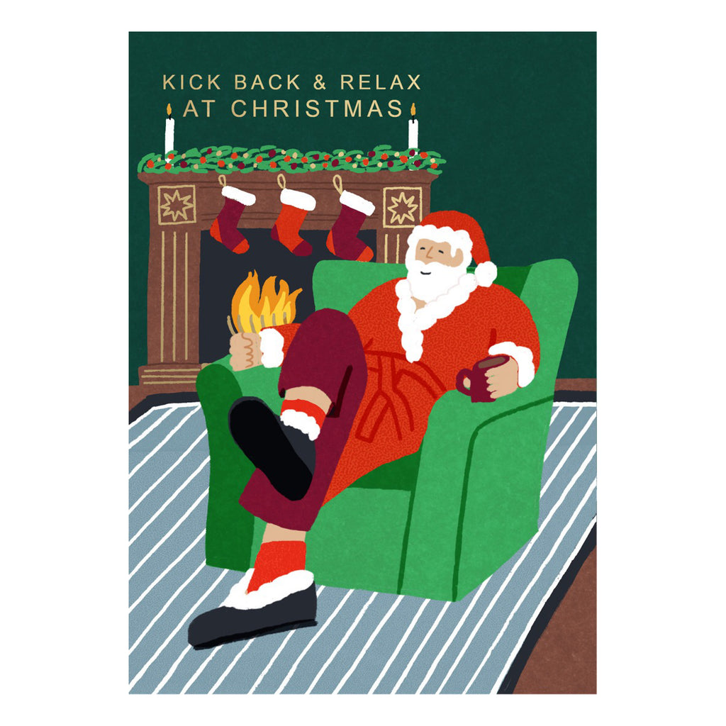 Relaxing Santa Christmas Card.