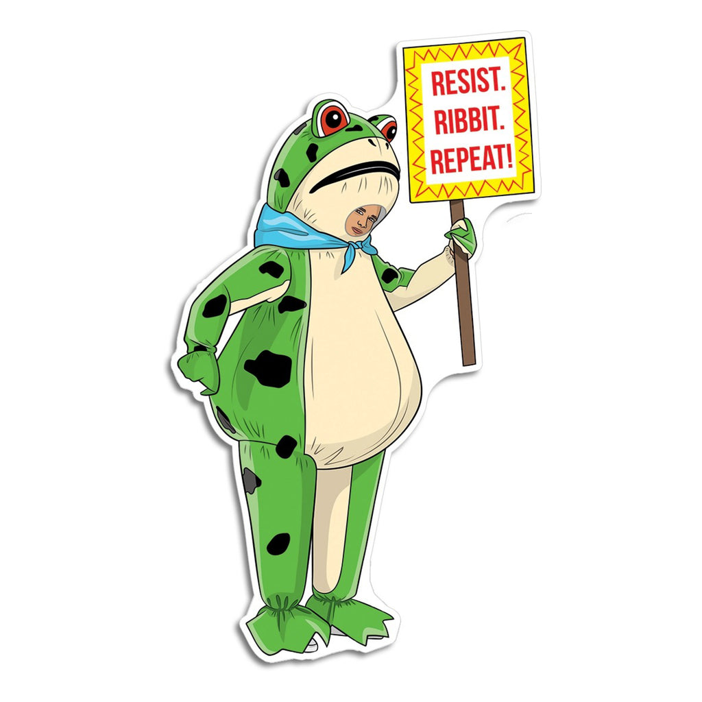Resist Frog Die Cut Sticker.