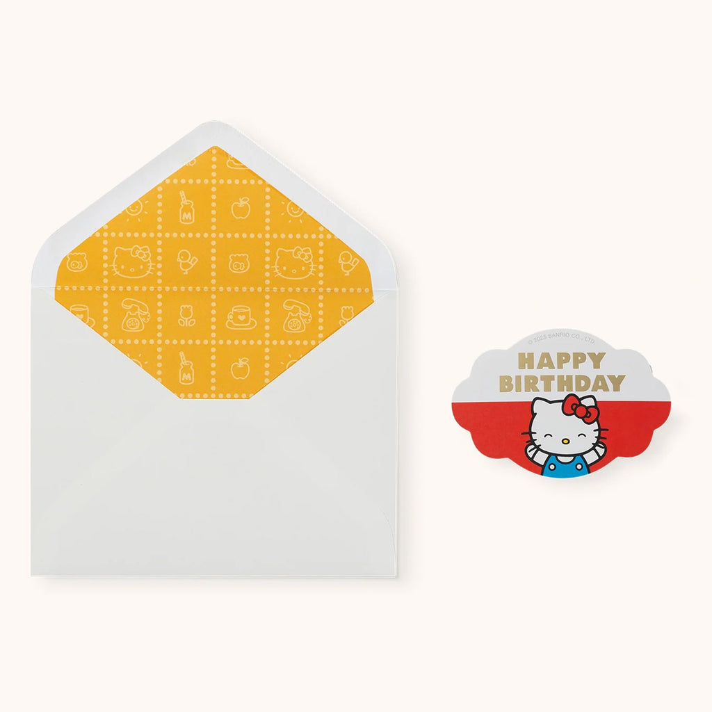 Retro Hello Kitty Birthday Wishes Card envelope.