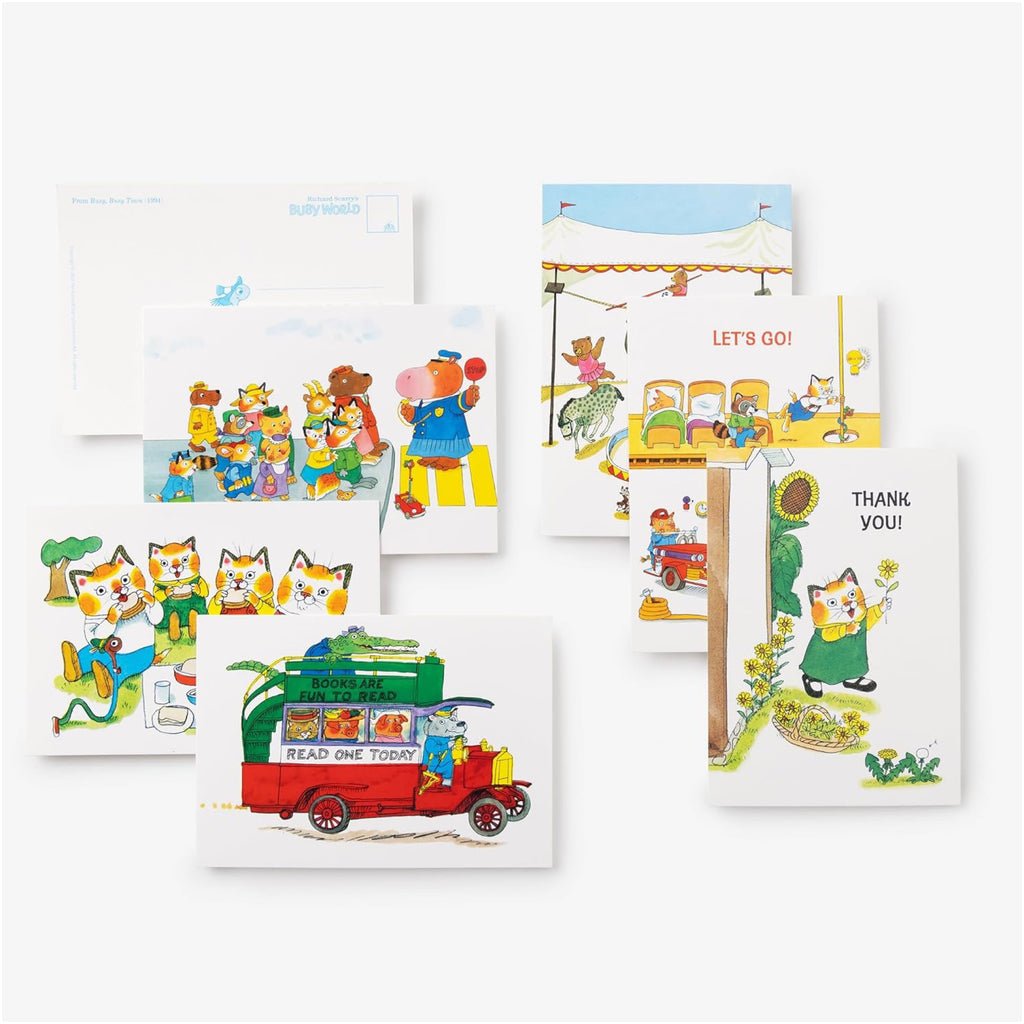 Richard Scarry's Busy, Busy Box Of Postcards contents.