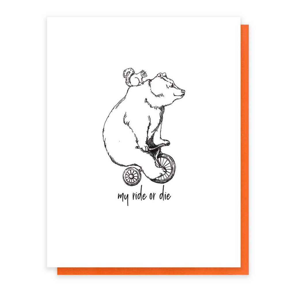 Ride or Die Bear and Squirrel Card.