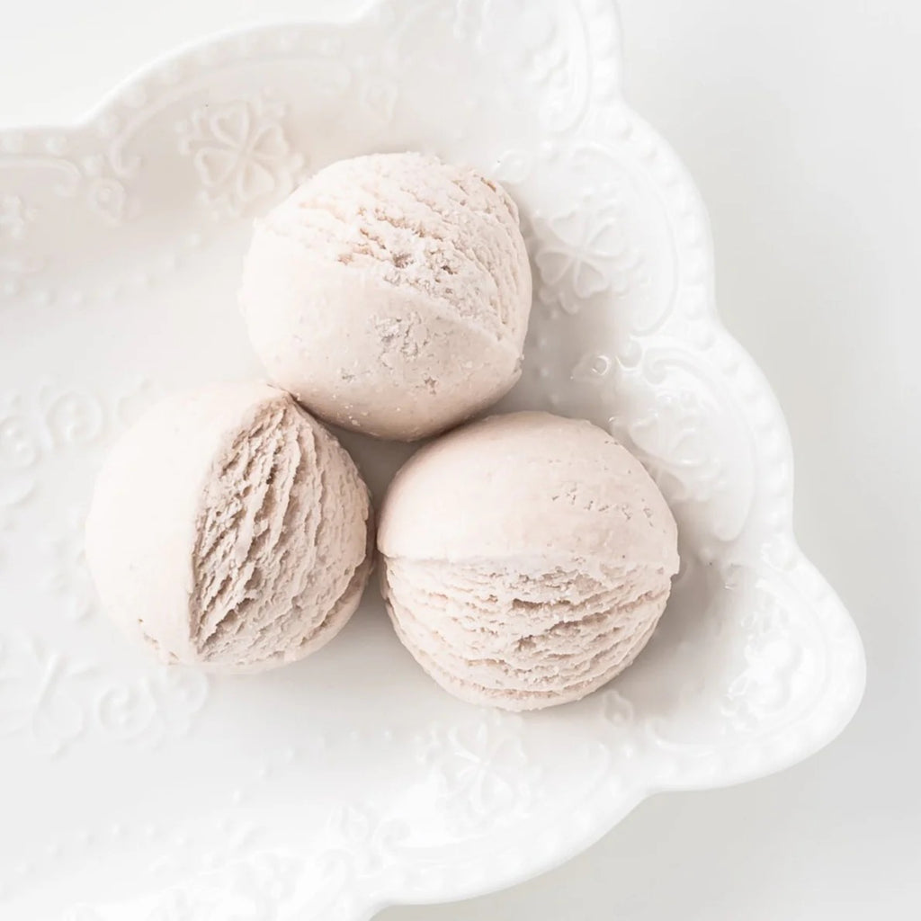 Roasted Toffee Bath Truffles on table.