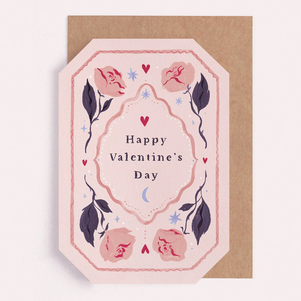 Roses Die-Cut Valentine's Day Card.