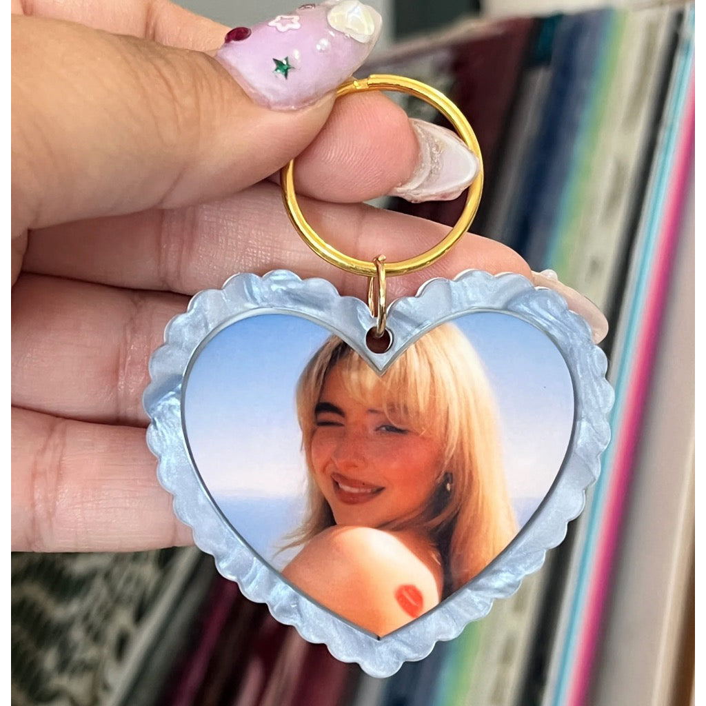 Sabrina Carpenter Heart Shaped Keychain.