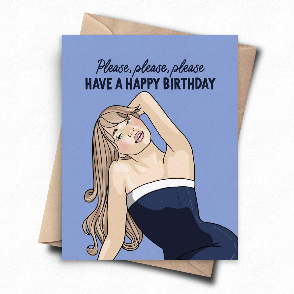 Sabrina Carpenter Please Birthday Card.