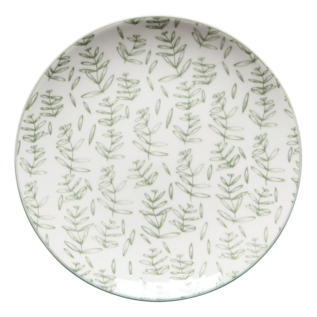 Sage Leaf Stamped Appetizer Plate.