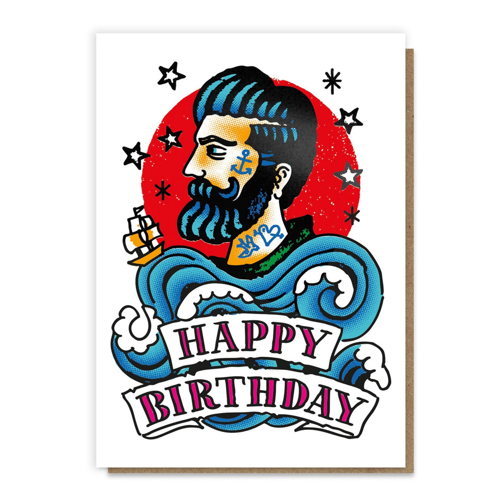 Sailor Tattoo Birthday Card.