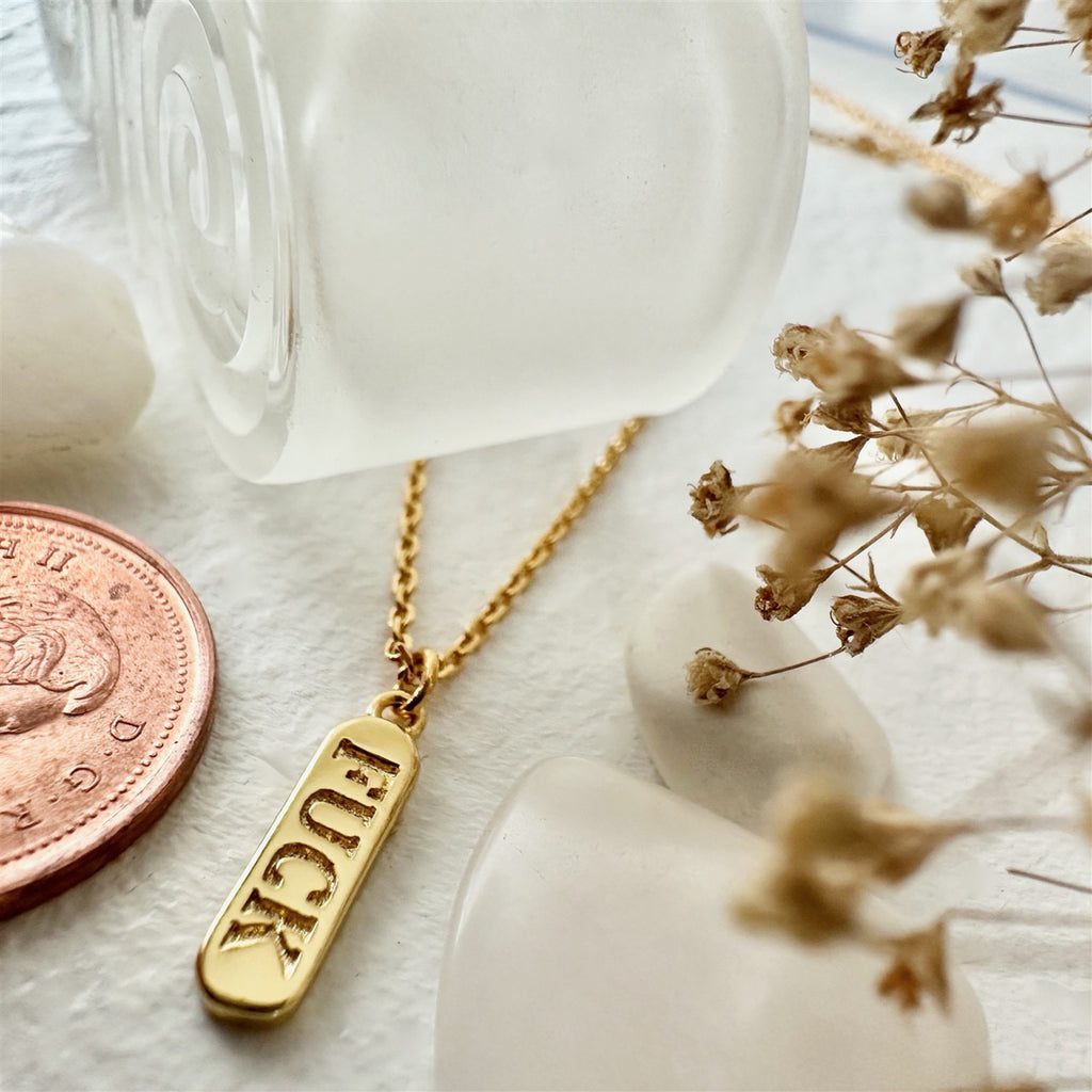 Salty Language Charm Necklace Gold.
