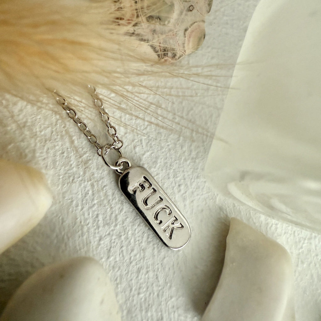 Salty Language Charm Necklace Silver.