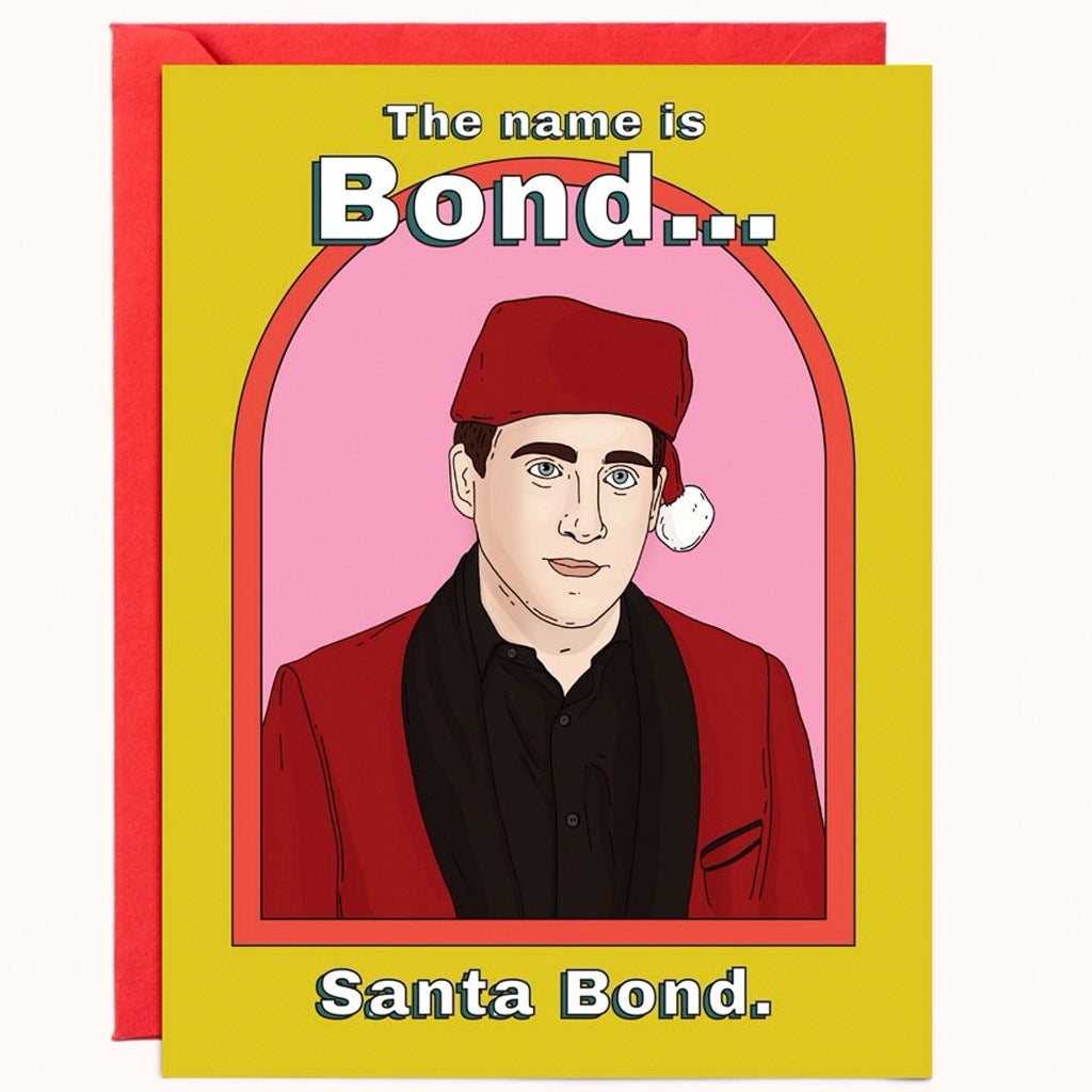 Santa Bond Christmas Card.