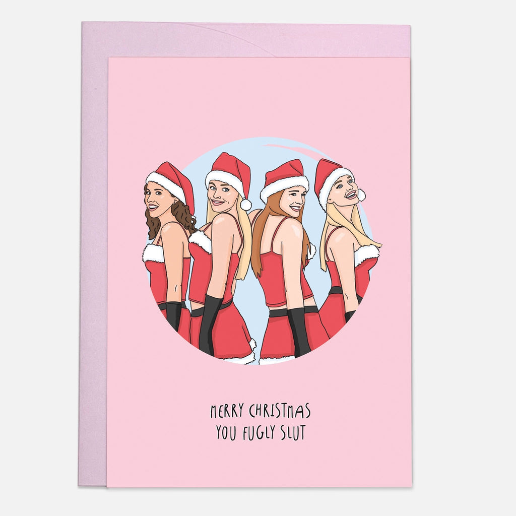 Santa Girls Christmas Card.