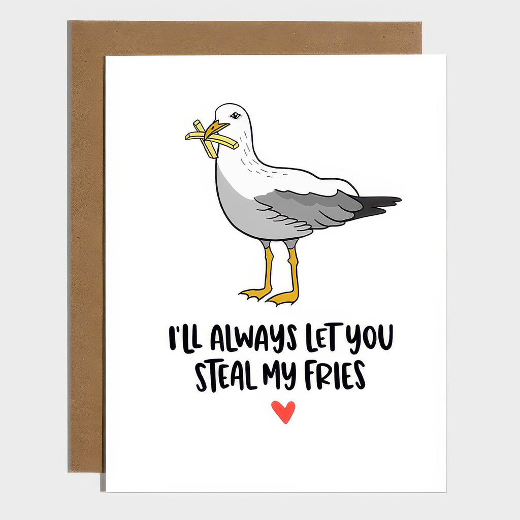 Seagull Steal Fries Love Card.