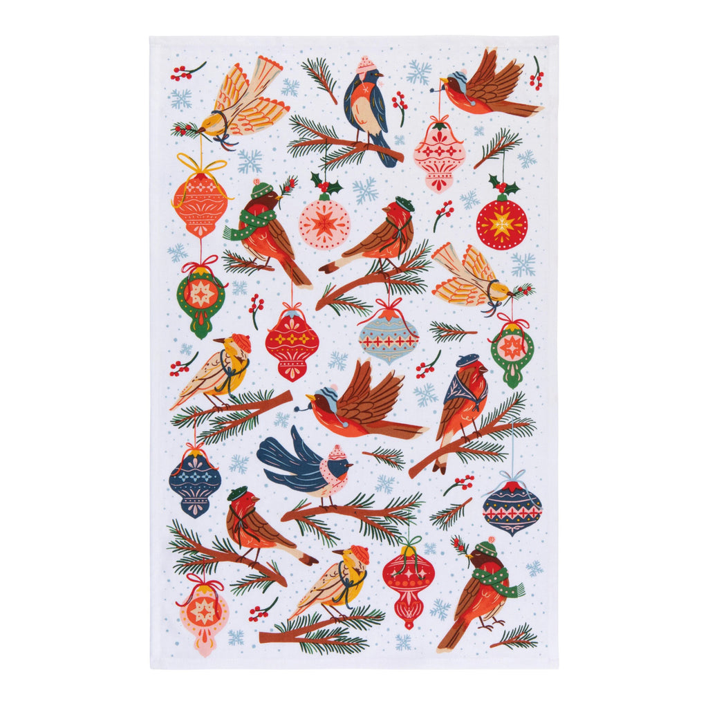 Season's Tweetings Christmas Dishtowel.