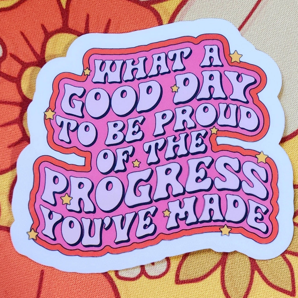 Self Progress Holographic Sticker.