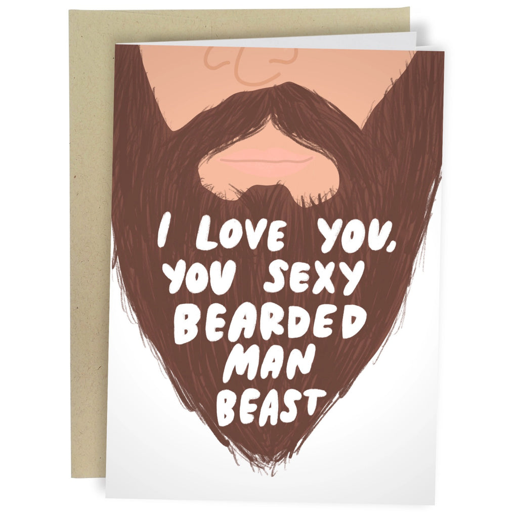 Sexy Bearded Man Beast Card.