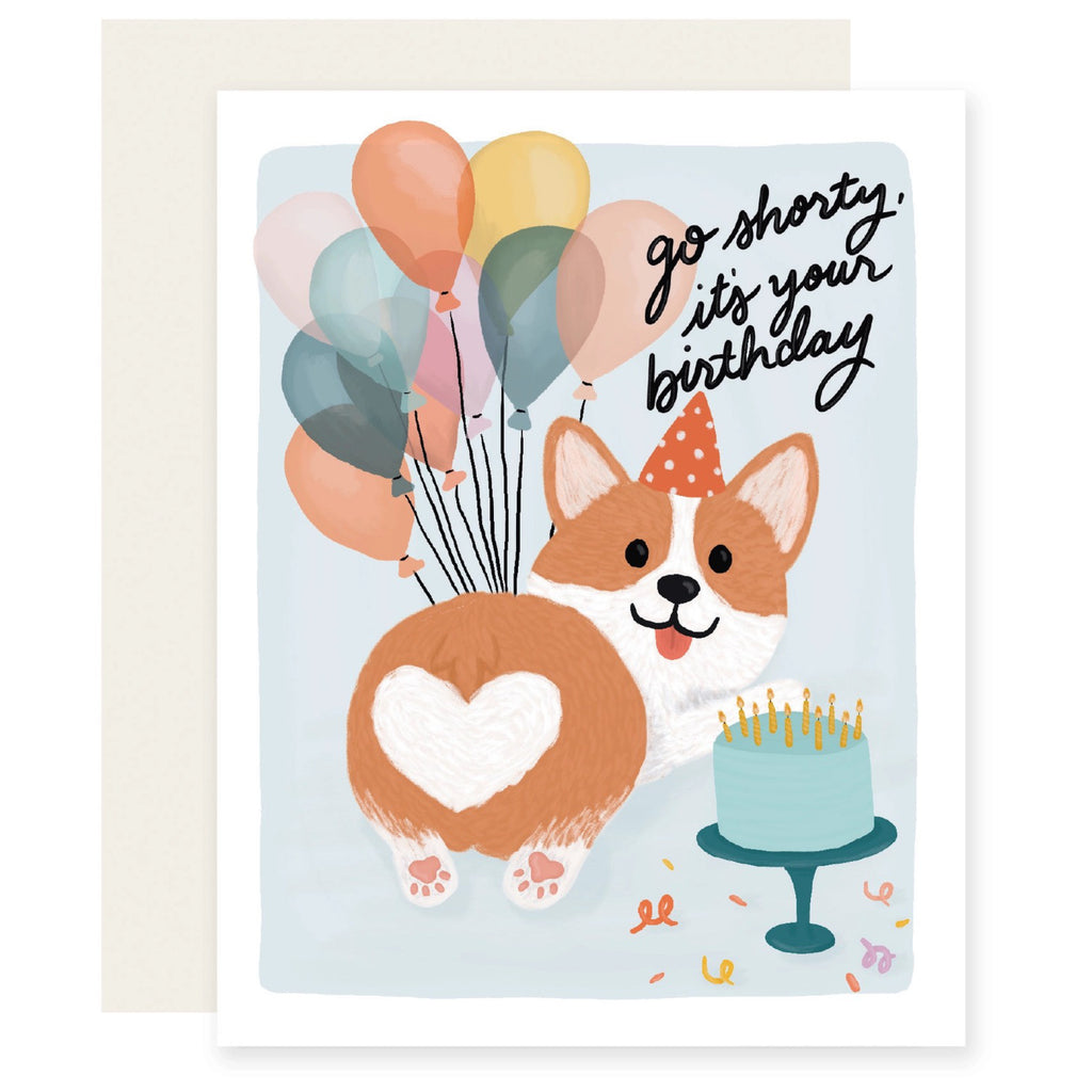 Shorty Corgi Birthday Card.