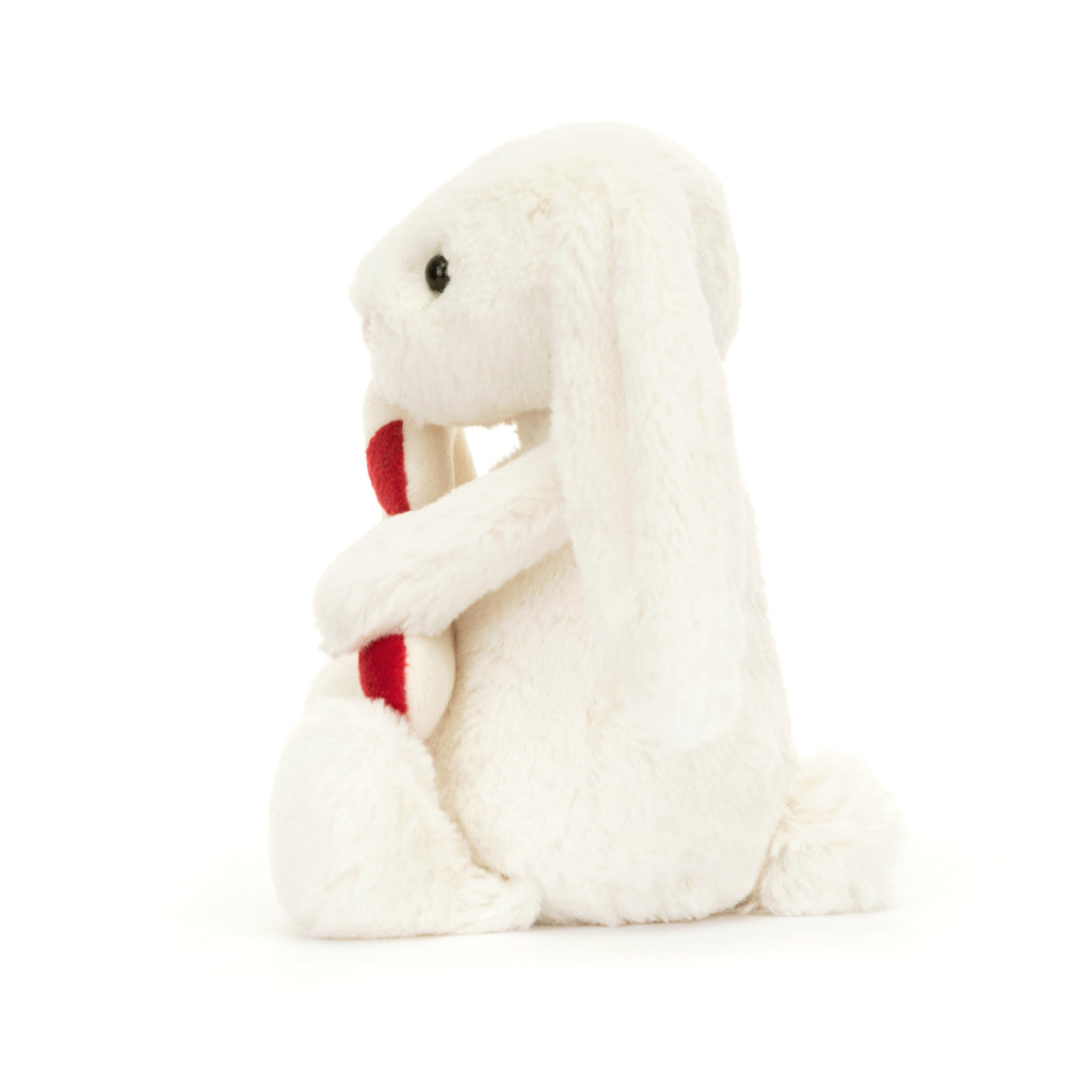 Side of Bashful Bunny with Candy Cane.