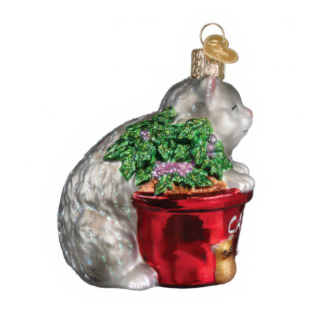 Side of Catnip Cat Ornament.