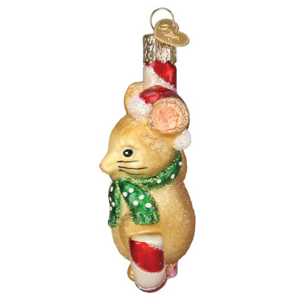 Side of Christmas Mouse Ornament.