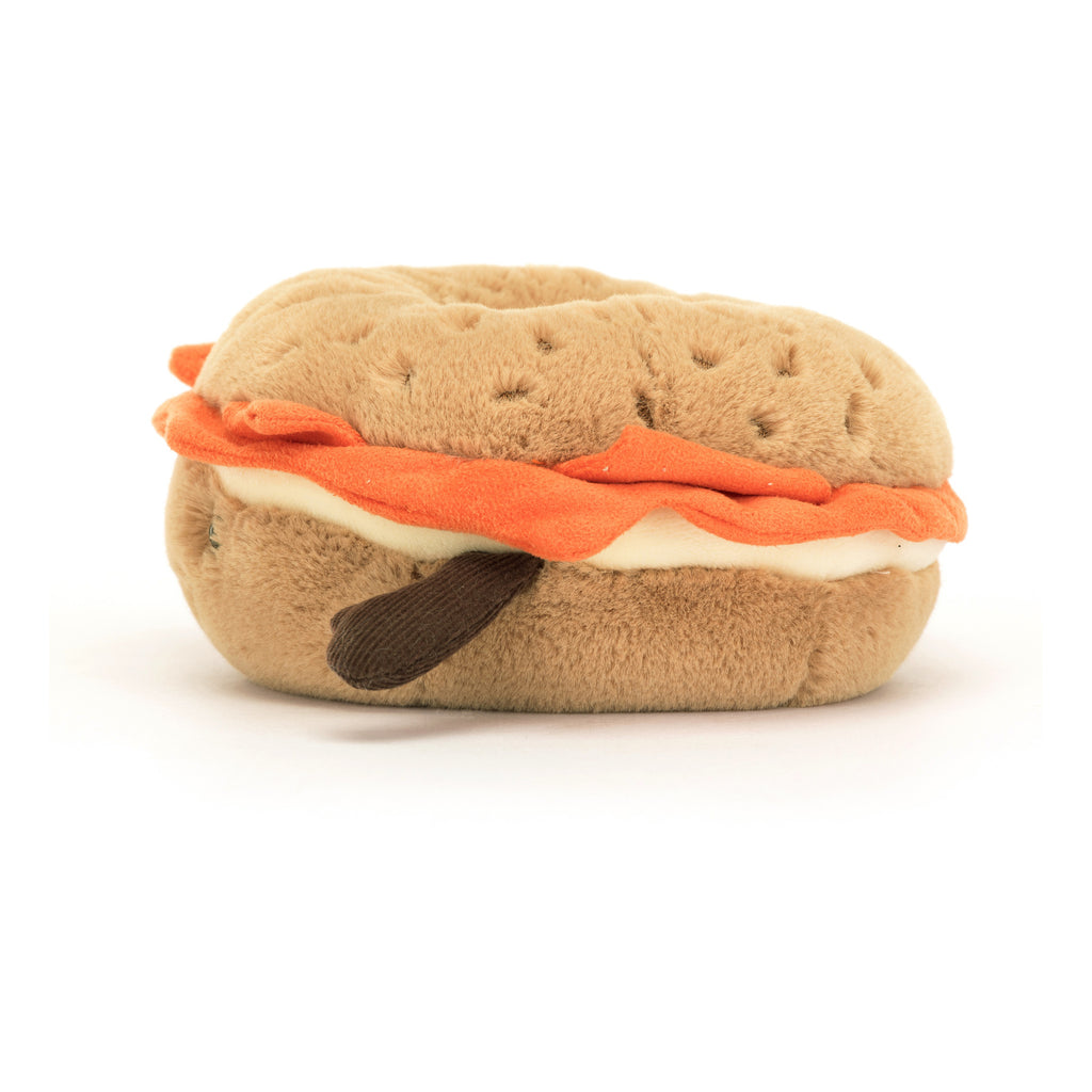 Side of Jellycat Amuseables Bagel.